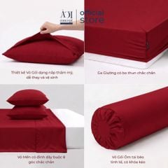 Bộ chăn ga gối Tencel 60s Velvet Kiss [Đỏ Nhung] À ƠI CONCEPT 