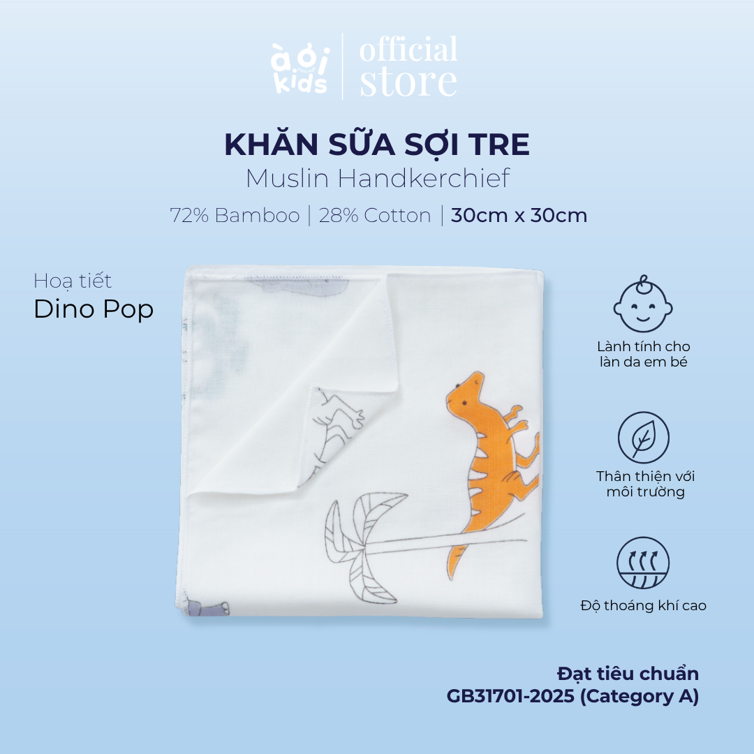  Khăn sữa Muslin Handkerchief  Cho Bé - Set 5 Cái 