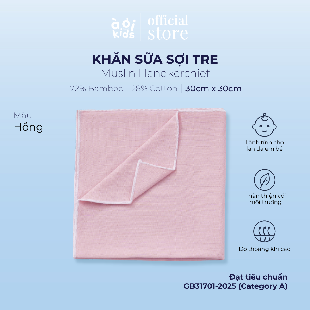  Khăn sữa Muslin Handkerchief  Cho Bé - Set 5 Cái 