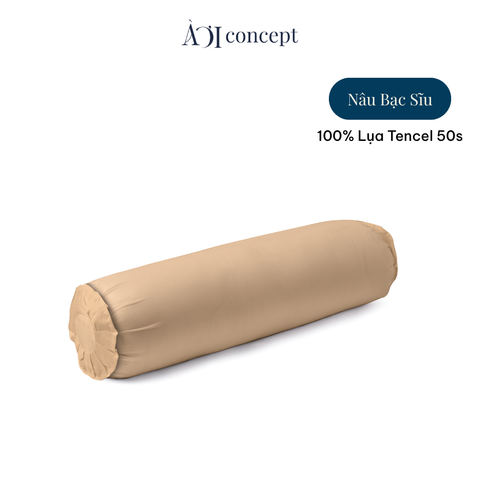  Vỏ gối ôm | Lụa Tencel 50s | 37 x 100 cm | Mềm mại, Thoáng khí | Nâu Bạc Sĩu | VGTC000025 | À Ơi Concept 