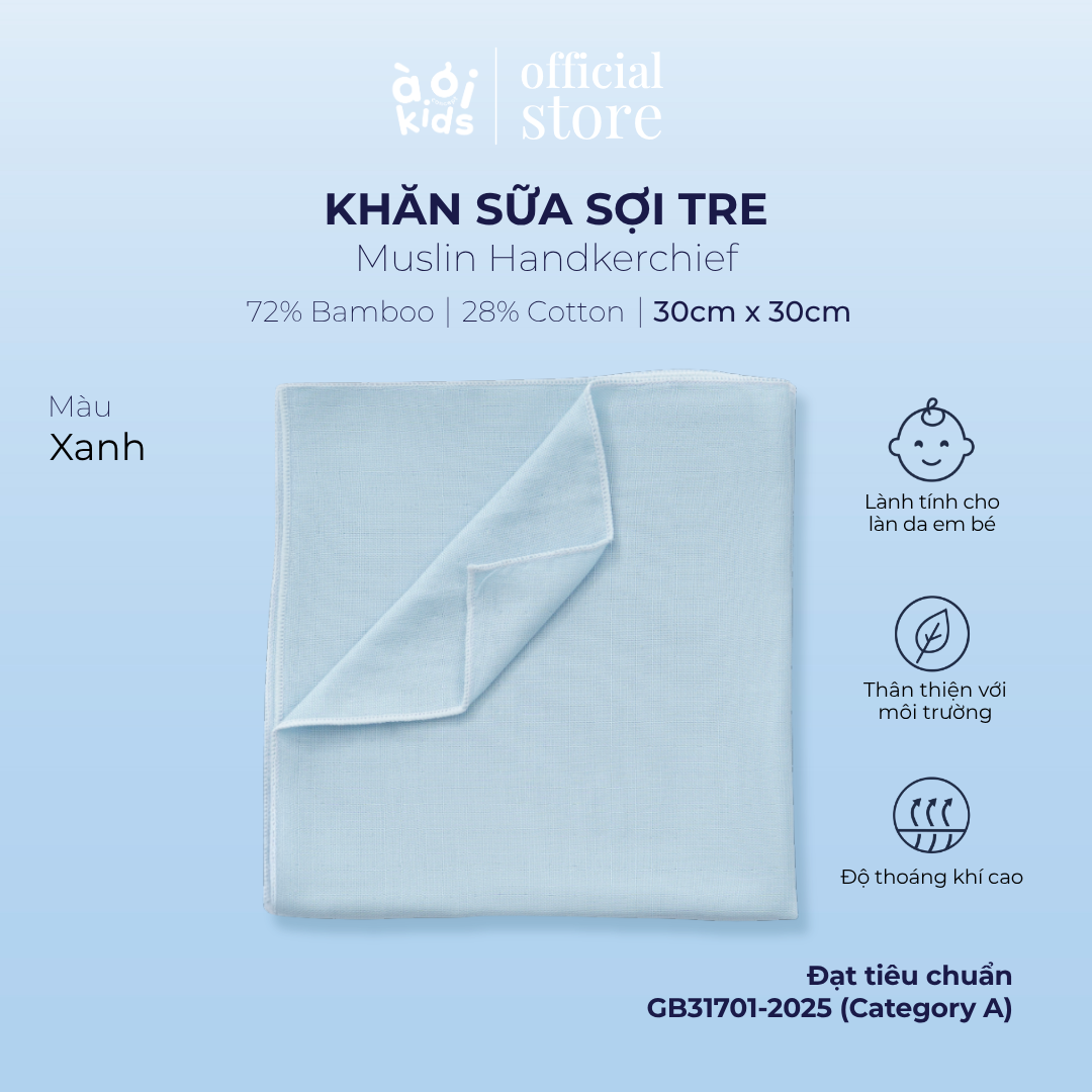  Khăn sữa Muslin Handkerchief  Cho Bé - Set 5 Cái 