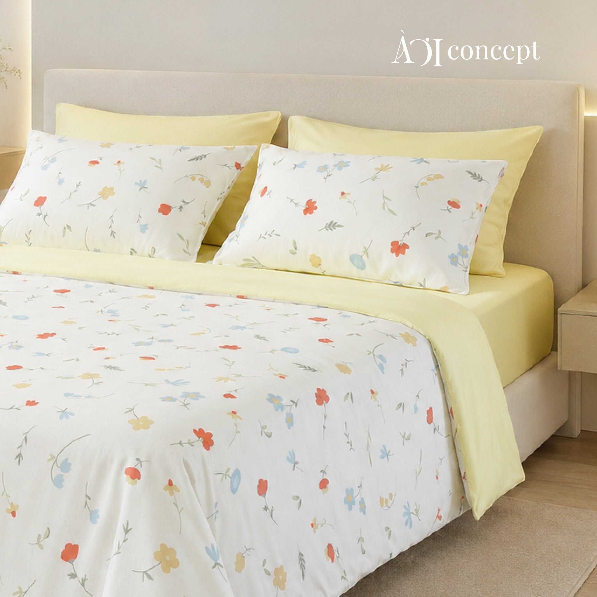  Bộ chăn ga gối Tencel 60s, họa tiết [ HONEY FLORA ] 