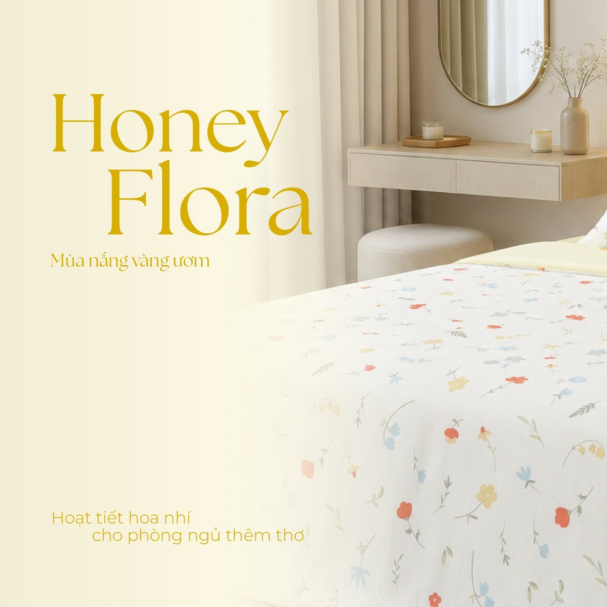  Bộ chăn ga gối Tencel 60s, họa tiết [ HONEY FLORA ] 