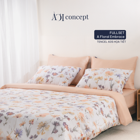  Bộ chăn ga gối Tencel 60s, họa tiết [ A Floral Embrace ] À ƠI CONCEPT 