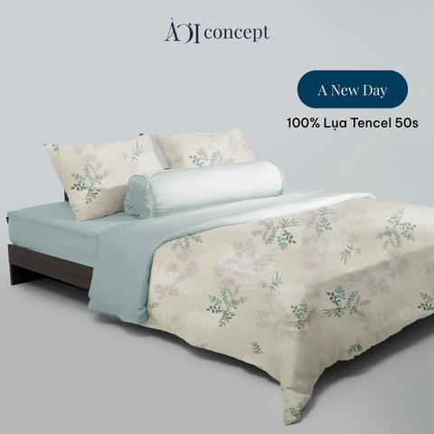  Bộ chăn ga gối 5 món Hoạ Tiết | Tencel 50s | A New Day | À Ơi Concept 