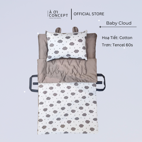 Bộ chăn gối nệm cho bé Tencel 60s, Họa tiết Cotton [ Nhiều Họa Tiết ]