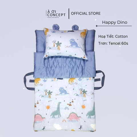 Bộ chăn gối nệm cho bé Tencel 60s, Họa tiết Cotton [ Nhiều Họa Tiết ]