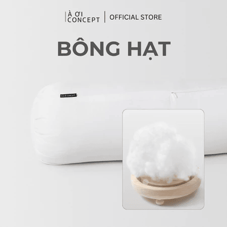  Ruột Gối Ôm Gòn Bông Hạt Premium mềm mại | Vỏ cotton | 37 x 100 cm| Màu trắng 