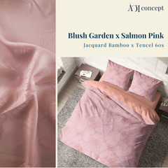  Bộ chăn ga gối | Tencel dệt kim | 5 món | 160x200cm, 180x200cm, 200x220cm | Blush Garden x Tencel 60s | Mềm mại, Kháng khuẩn, Thấm hút | CGDK0021 | À Ơi Concept 