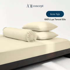  Bộ chăn ga gối 4 món Tencel 50s [ Kem Ngà] À Ơi Concept BCGG00010 