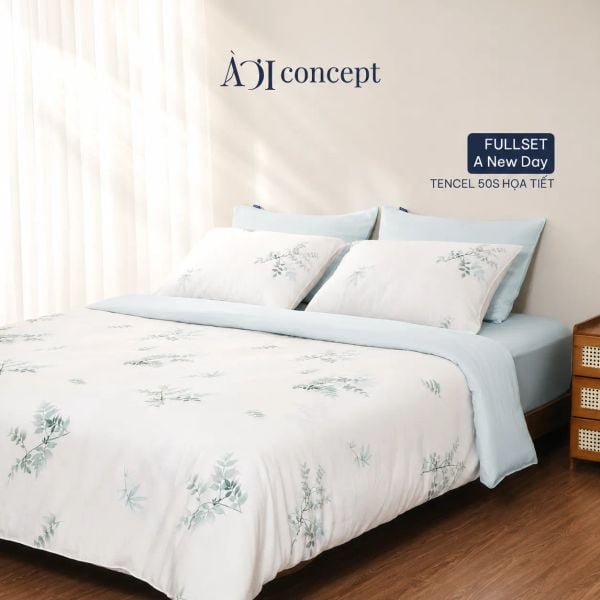  Bộ chăn ga gối 5 món Hoạ Tiết | Tencel 50s | A New Day | À Ơi Concept 