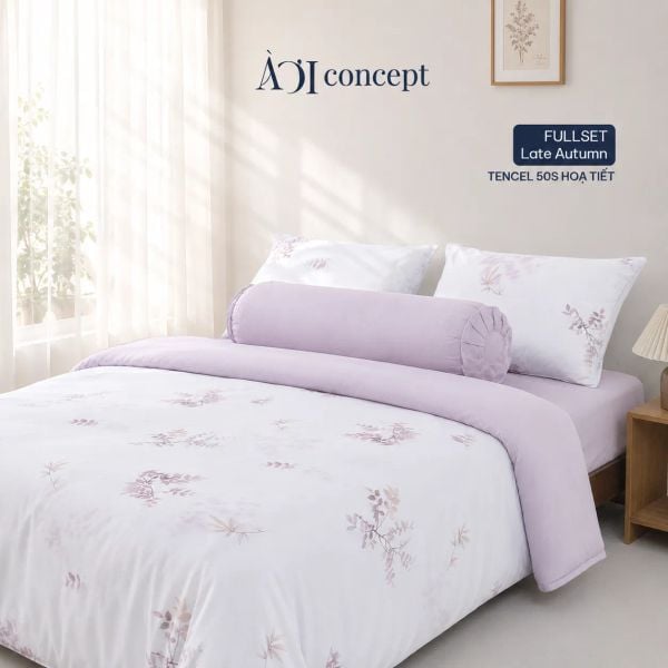  Bộ chăn ga gối 5 món Hoạ Tiết | Tencel 50s [ Late Autumn] À Ơi Concept 