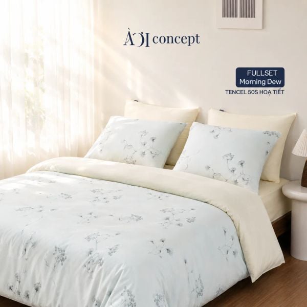  Bộ chăn ga gối 5 món Hoạ Tiết | Tencel 50s [ Morning Dew ] À Ơi Concept 