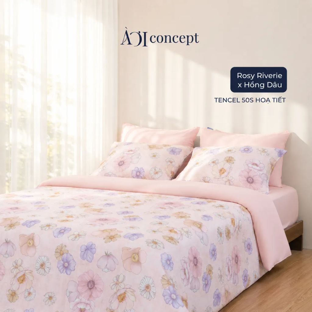 
                    
                    Bộ chăn ga gối 5 món Hoạ Tiết | Tencel 50s [ Rosy Riverie ] À Ơi Concept
                    
                    
