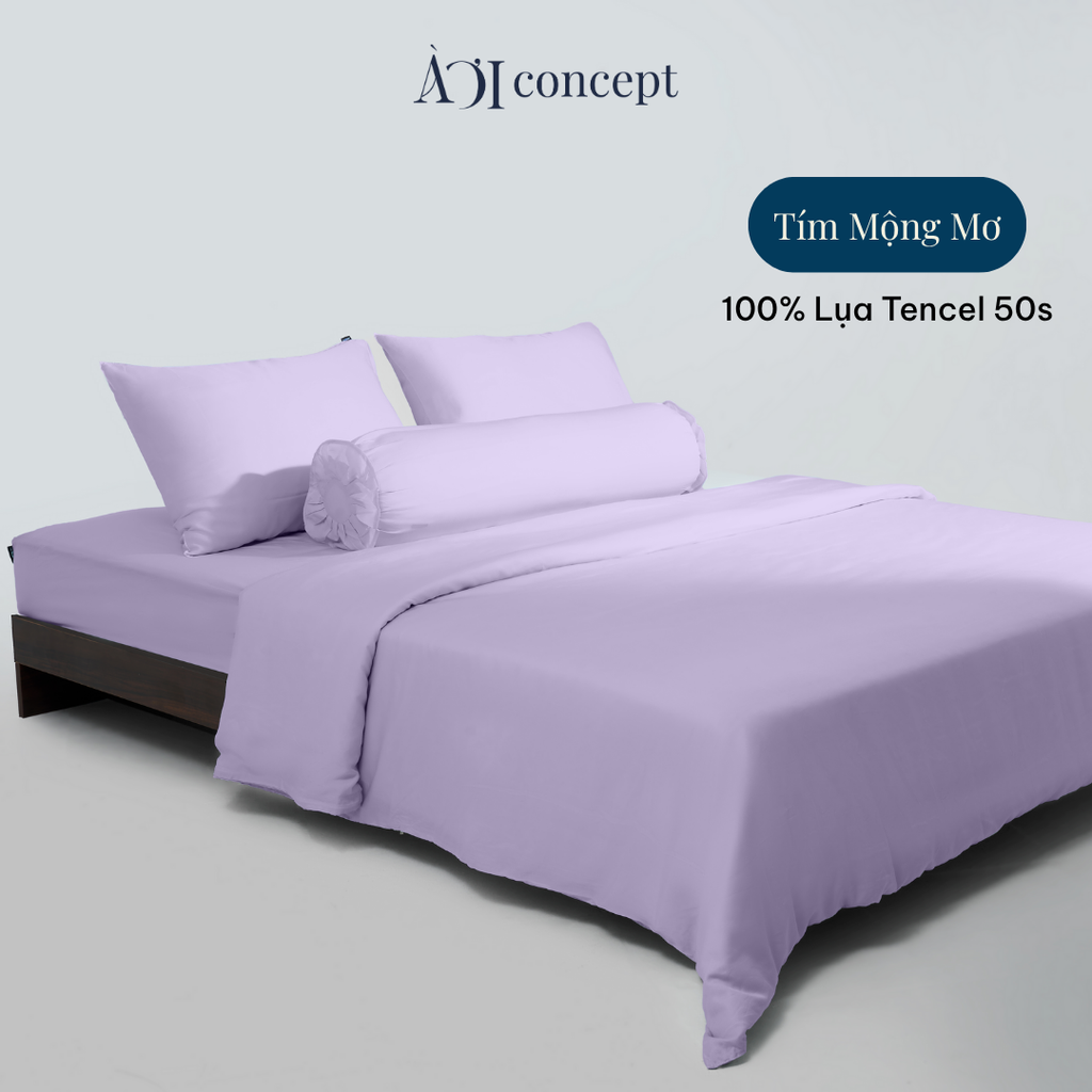 
                    
                    Bộ chăn ga gối 5 món Tencel 50s [ Tím Mộng Mơ] À Ơi Concept BCGG00012
                    
                    