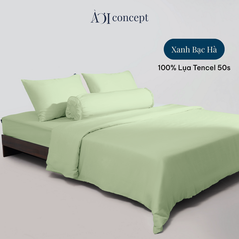  Bộ chăn ga gối 5 món Tencel 50s [ Xanh Bạc Hà] À Ơi Concept BCGG00016 