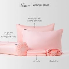  Bộ chăn ga gối | Tencel dệt kim x Tencel 60S | 5 món | Từ 1m2 đến 2m2 | Midnight Grace  x Xám Ghi | Mềm mại, Kháng khuẩn, Thấm hút 