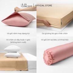 Bộ chăn ga gối | Tencel dệt kim x Tencel 60S | 5 món | Từ 1m2 đến 2m2 | Fluffy Feathers x Xám Lilac | Mềm mại, Kháng khuẩn, Thấm hút