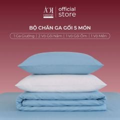 Bộ chăn ga gối Tencel 60s Fresh Dream [Blue Sky x Trắng Tinh] À ƠI CONCEPT