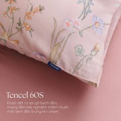  Bộ chăn ga gối Tencel 60s, họa tiết [ Red Wine Garden ] À Ơi Concept 