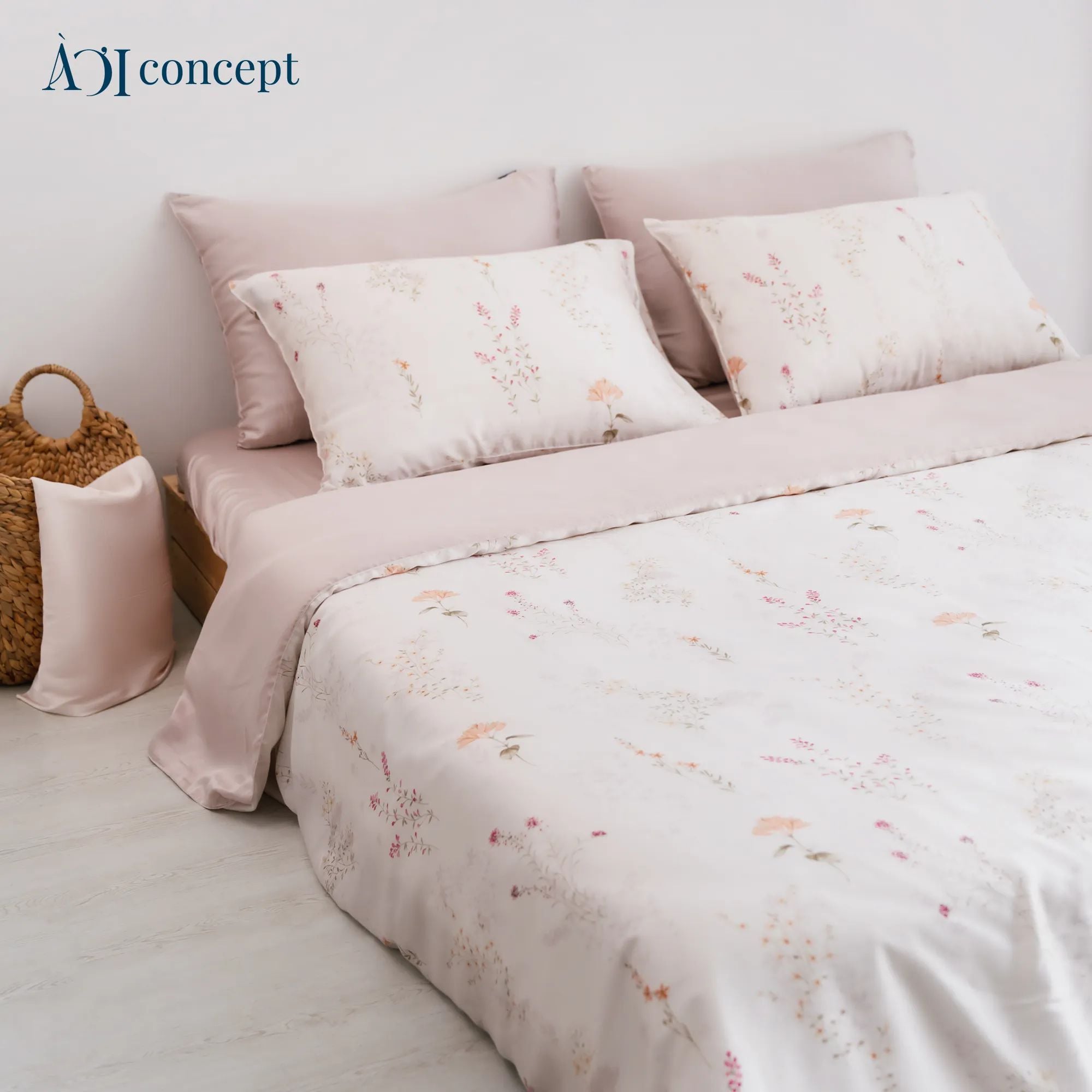  Bộ chăn ga gối Tencel 60s, họa tiết [Elysian Bloom] À ƠI CONCEPT 