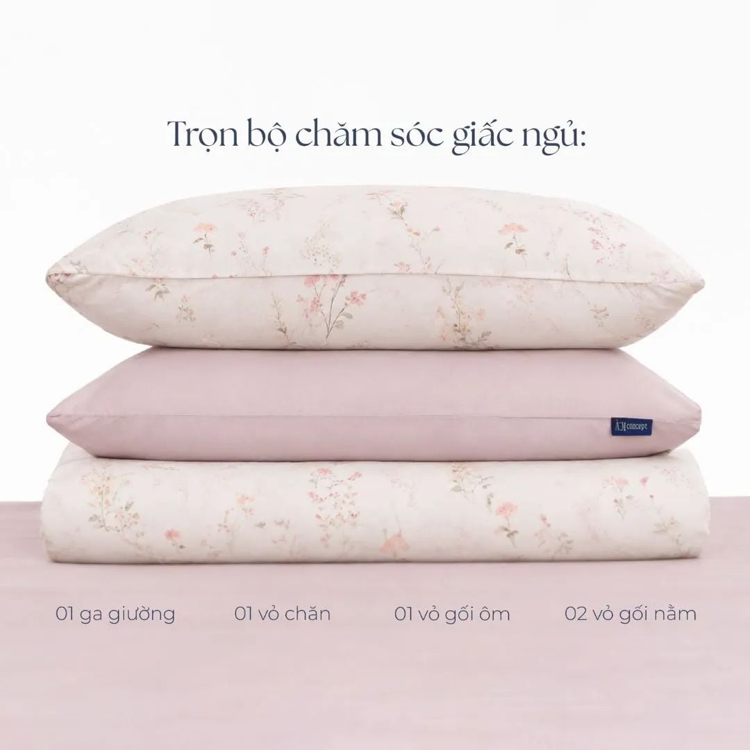  Bộ chăn ga gối Tencel 60s, họa tiết [Elysian Bloom] À ƠI CONCEPT 