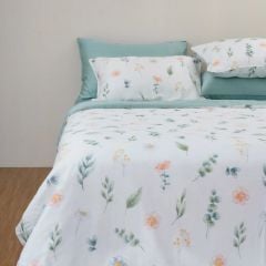  Bộ chăn ga gối Tencel 60s, họa tiết [Fleur Sage] À ƠI CONCEPT 