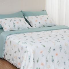 Bộ chăn ga gối Tencel 60s, họa tiết [Fleur Sage] À ƠI CONCEPT 