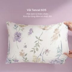  Bộ chăn ga gối Tencel 60s, họa tiết [ Floral Whisper] À ƠI CONCEPT CGHT003 
