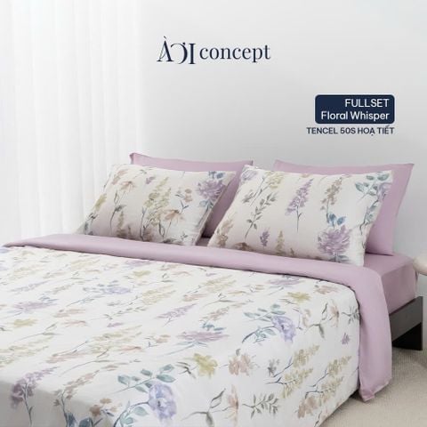  Bộ chăn ga gối Tencel 60s, họa tiết [ Floral Whisper] À ƠI CONCEPT CGHT003 