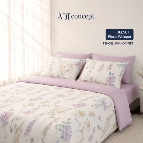  Bộ chăn ga gối Tencel 60s, họa tiết [ Floral Whisper] À ƠI CONCEPT CGHT003 