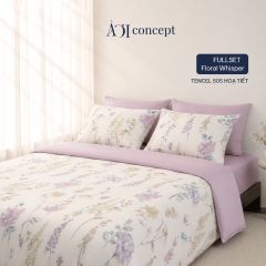  Bộ chăn ga gối Tencel 60s, họa tiết [ Floral Whisper] À ƠI CONCEPT CGHT003 