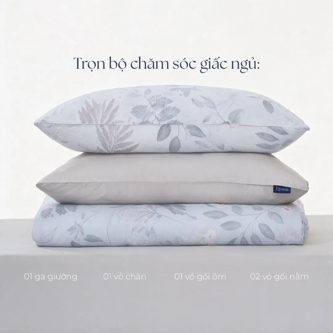  Bộ chăn ga gối Tencel 60s, họa tiết [ Icy Forest ] À ƠI CONCEPT 