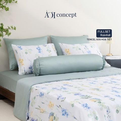  Bộ chăn ga gối Tencel 60s, họa tiết [ Rainfall] À ƠI CONCEPT CGHT001 