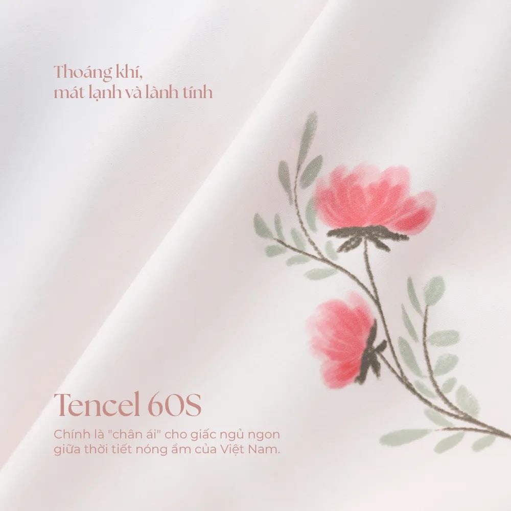  Bộ chăn ga gối Tencel 60s, họa tiết [Rosy Dawn] À ƠI CONCEPT 