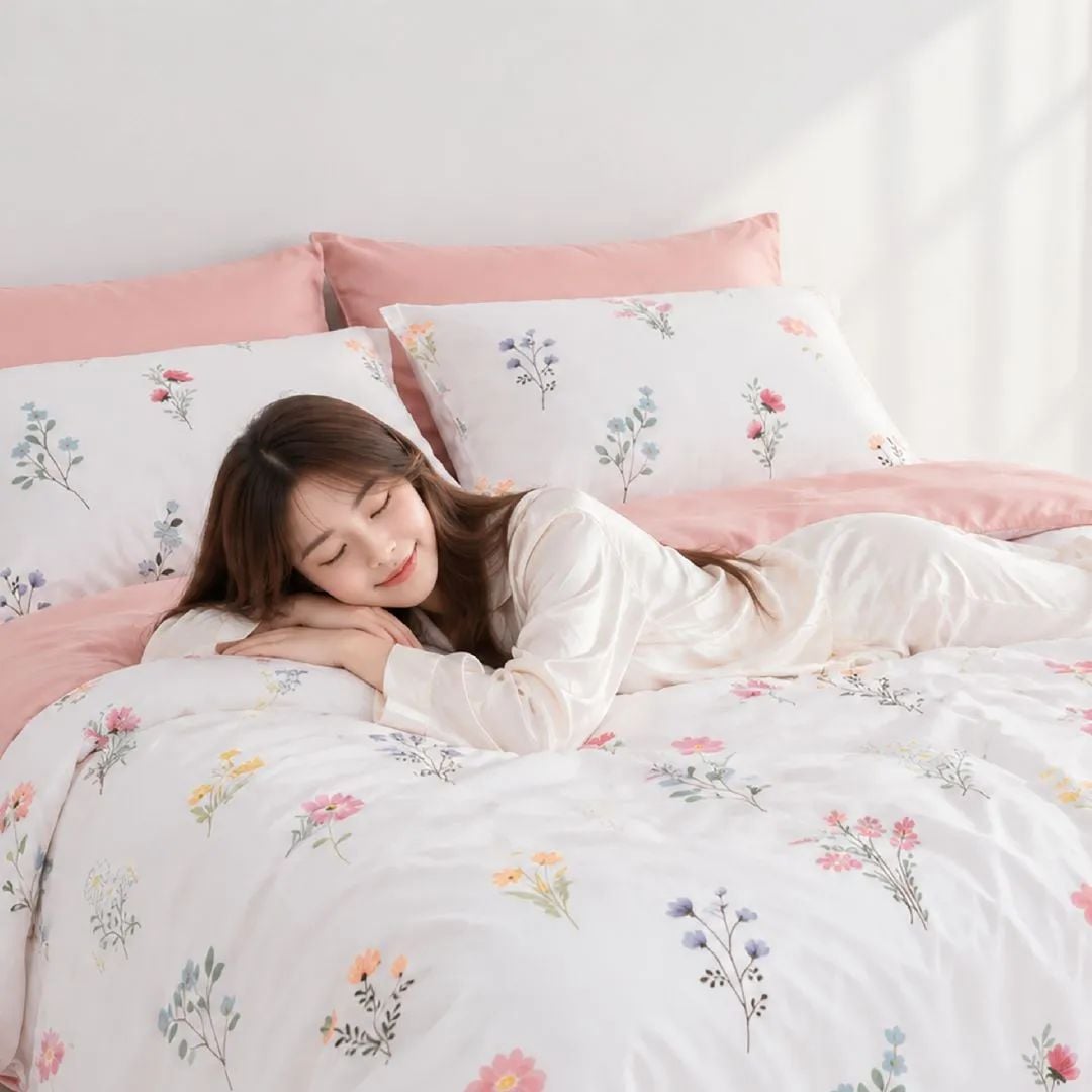  Bộ chăn ga gối Tencel 60s, họa tiết [Rosy Dawn] À ƠI CONCEPT 