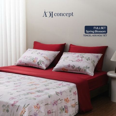  Bộ chăn ga gối Tencel 60s, họa tiết [ Spring Blossom] À ƠI CONCEPT CGHT007 