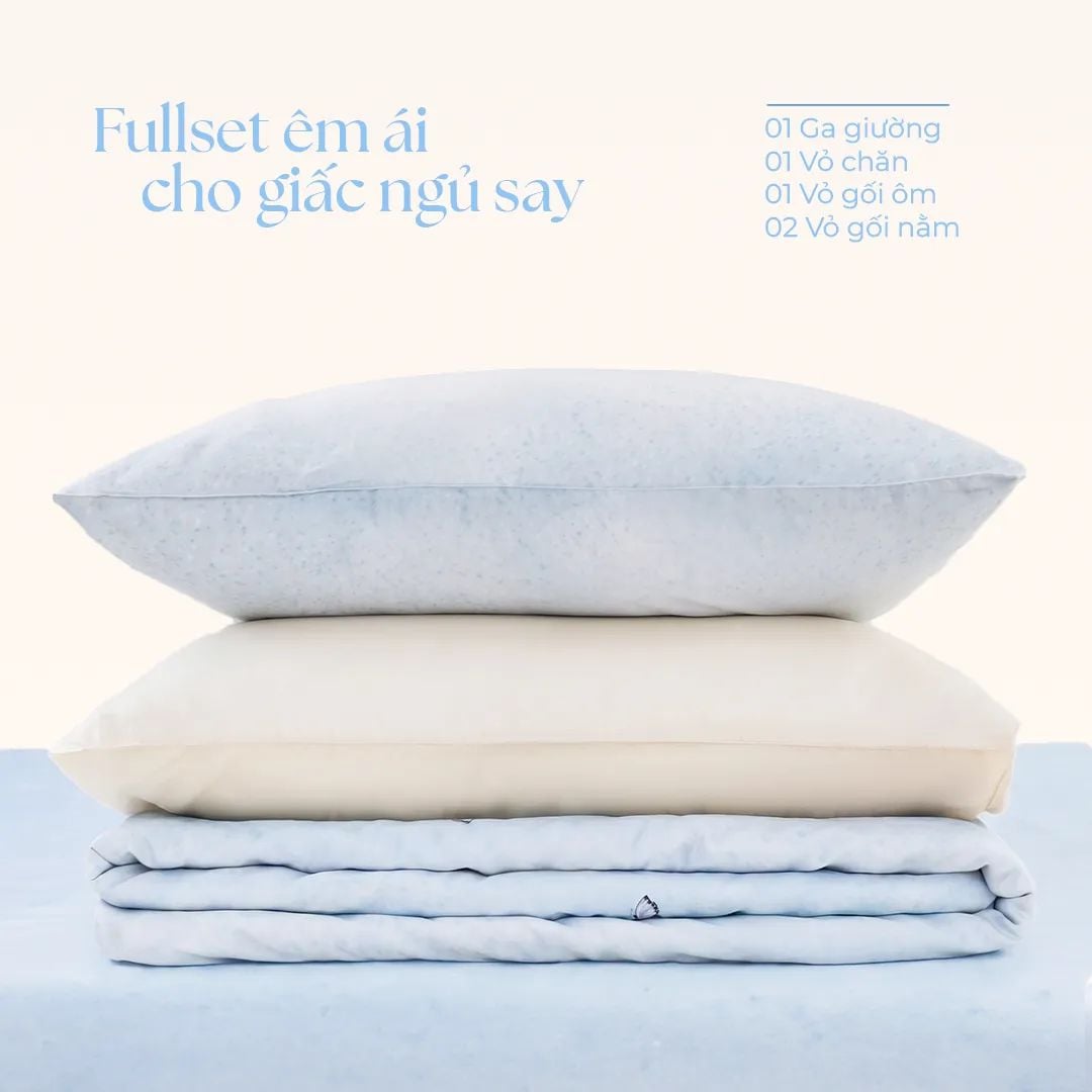  Bộ chăn ga gối Tencel 60s, họa tiết [ Vanilla Mist ] À ƠI CONCEPT 