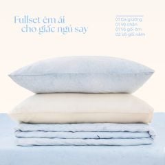 Bộ chăn ga gối Tencel 60s, họa tiết [ Vanilla Mist ] À ƠI CONCEPT