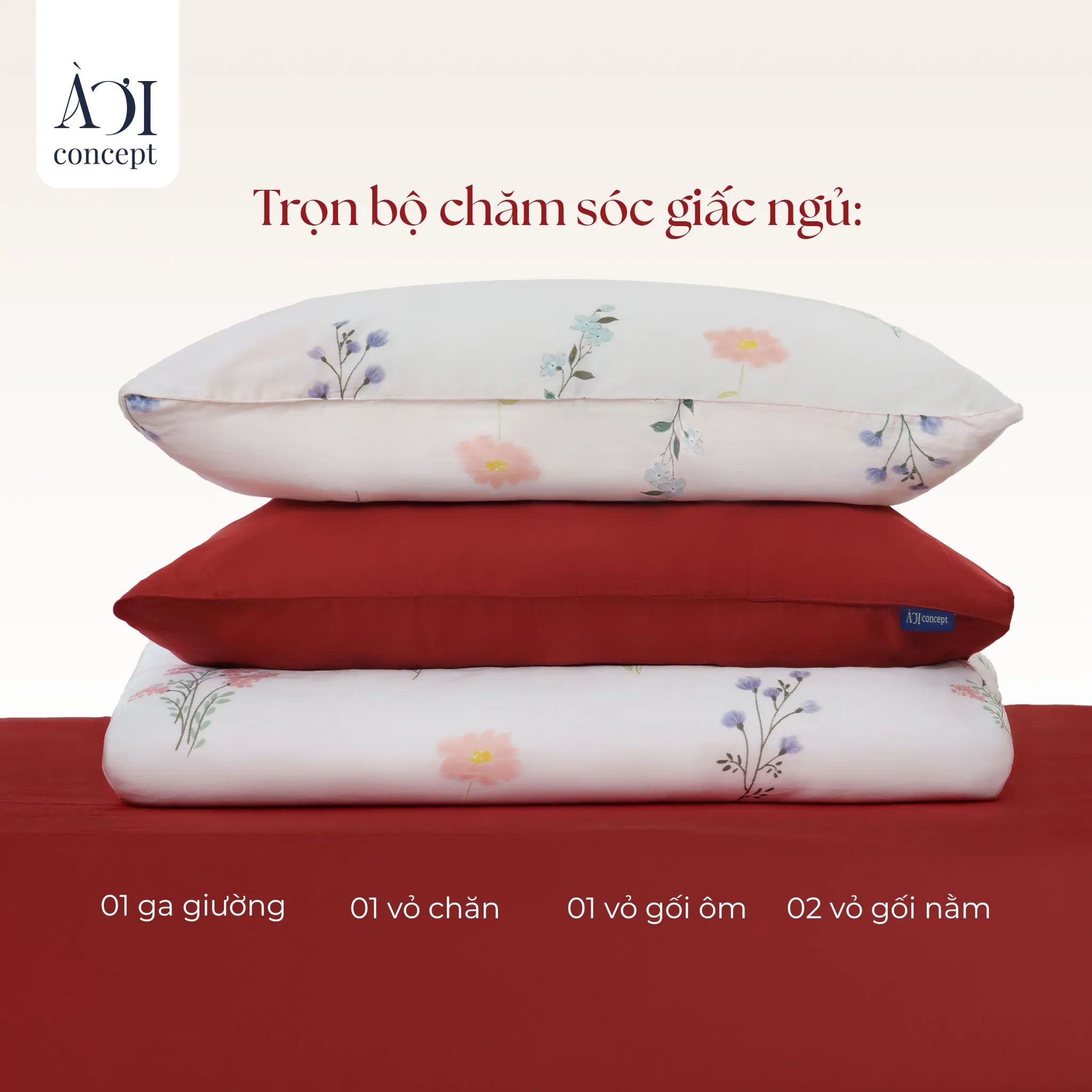  Bộ chăn ga gối Tencel 60s, họa tiết [Velvet Dawn] À ƠI CONCEPT 
