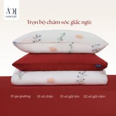 Bộ chăn ga gối Tencel 60s, họa tiết [Velvet Dawn] À ƠI CONCEPT