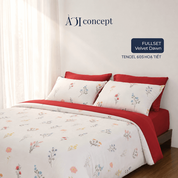  Bộ chăn ga gối Tencel 60s, họa tiết [Velvet Dawn] À ƠI CONCEPT 