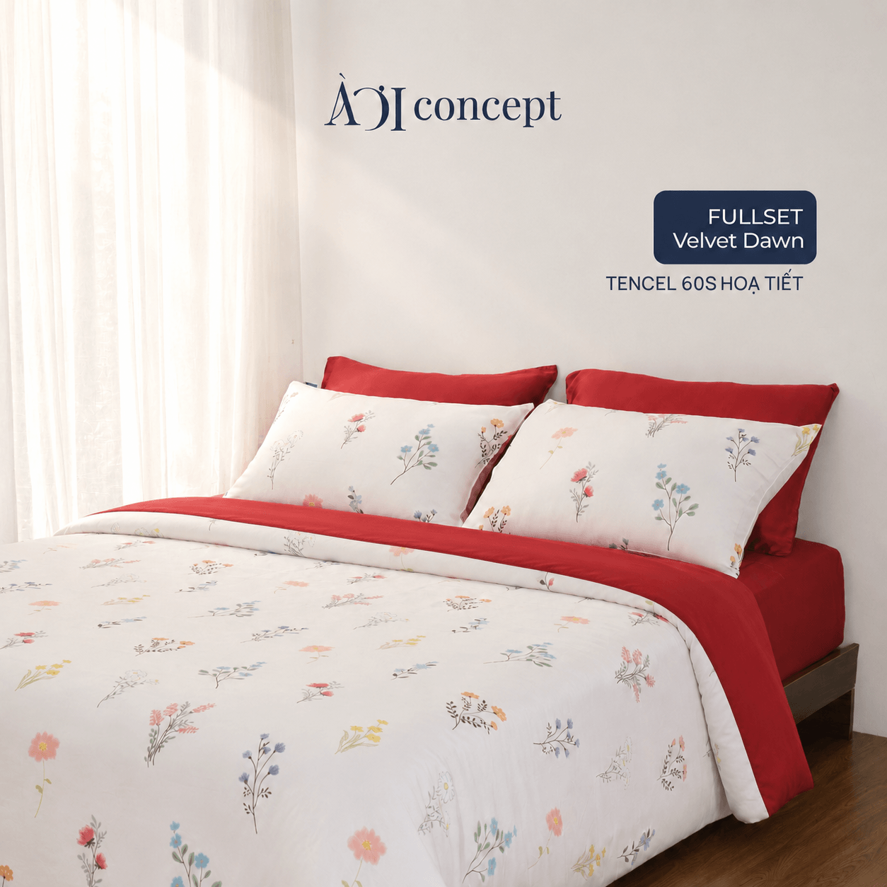  Bộ chăn ga gối Tencel 60s, họa tiết [Velvet Dawn] À ƠI CONCEPT 