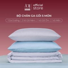 Bộ chăn ga gối Tencel 60s Soft Cloud [Xám Lilac x Xanh Blue Sky] À ƠI CONCEPT