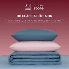 Bộ chăn ga gối Tencel 60s Muted Charm [Xám Xanh x Hồng San Hô] À ƠI CONCEPT