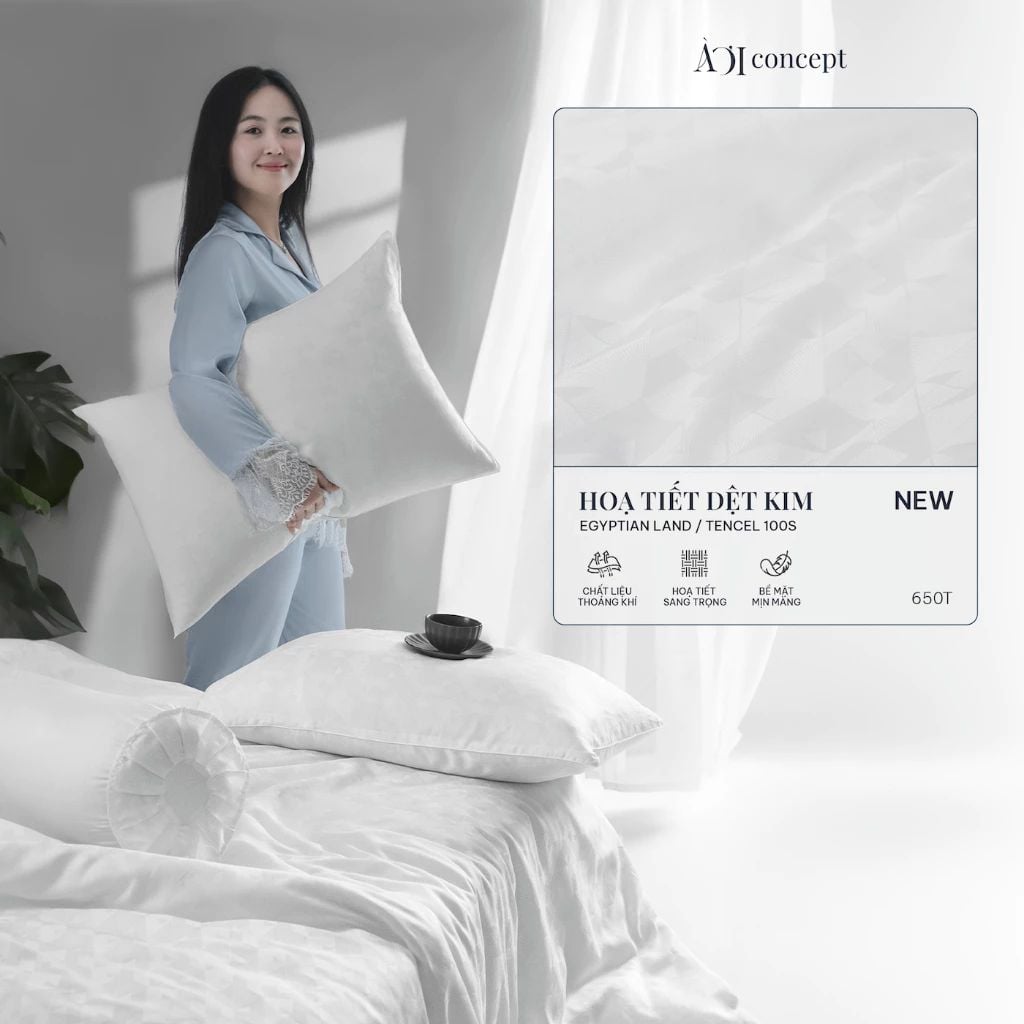 Bộ chăn ga gối | Tencel dệt kim | 5 món | Từ 1m2 - 2m2 | Mist Leaves x Charcoal | Mềm mại, Kháng khuẩn, Thấm hút 