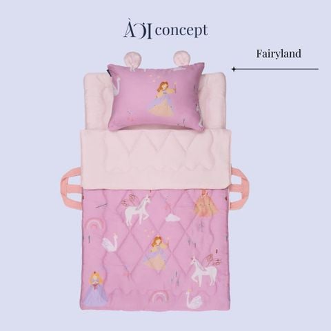  Bộ chăn gối nệm cho bé Tencel 60s, Họa tiết [ Fairyland] 