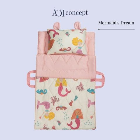  Bộ chăn gối nệm cho bé Tencel 60s, Họa tiết [ Mermaid's Dream] 