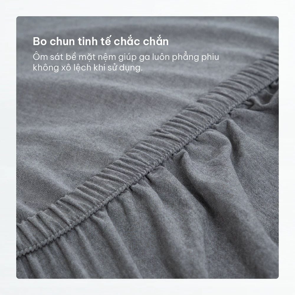  Bộ ga gối 3 món Washed Cotton, 1m2 - 2m2 đơn sắc 