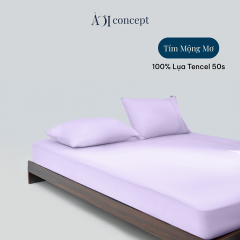  Bộ ga giường & 2 vỏ gối Tencel 50s [ Tím Mộng Mơ] À Ơi Concept CBTC00011 